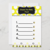 Invitation Bumble Bee devine le jeu du Baby shower alimentair (Devant)