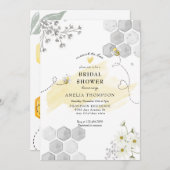 Invitation Bumble Bee Floral Fête des mariées (Devant / Derrière)