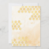 Invitation Bumble Bee Jaune Baby shower de cadre Floral (Dos)