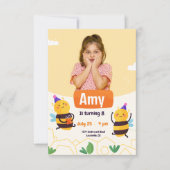 Invitation Bumble Bee Moderne Photo Anniversaire (Devant)