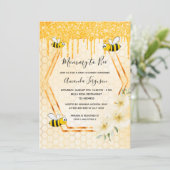 Invitation Bumble bee Mommy-to-bee or glitterbaby douche (Debout devant)