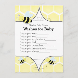 Invitation Bumble BEE Souhaits Jaunes pour Jeu de Baby Shower