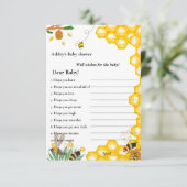 Invitation Bumble bee thèmes souhaits pour le jeu de baby sho (Debout devant)