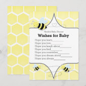 Invitation Bumble BEE Yellow Wings pour Baby shower Jeu (Devant / Derrière)