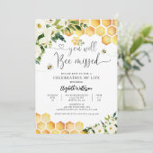 Invitation Bumble Honey Bee Celebration of Life Memorial (Debout devant)