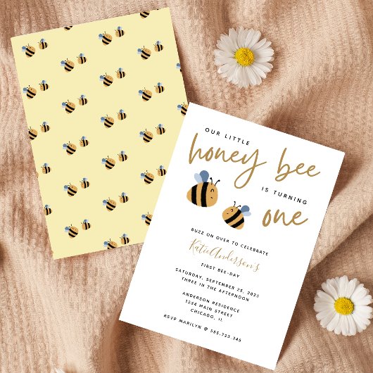 Invitation Bumblebebe Jaune mignonne d'aujourd'hui