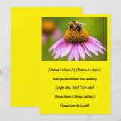 Invitation Bumblebebe mou sur Mariage de confleur violet (Devant / Derrière)