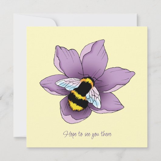 Invitation Bumblebebebe Lavender Fleur Jaune (Dos)