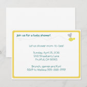 Invitation Bumblebebee Baby shower Jaune Trim (Devant / Derrière)