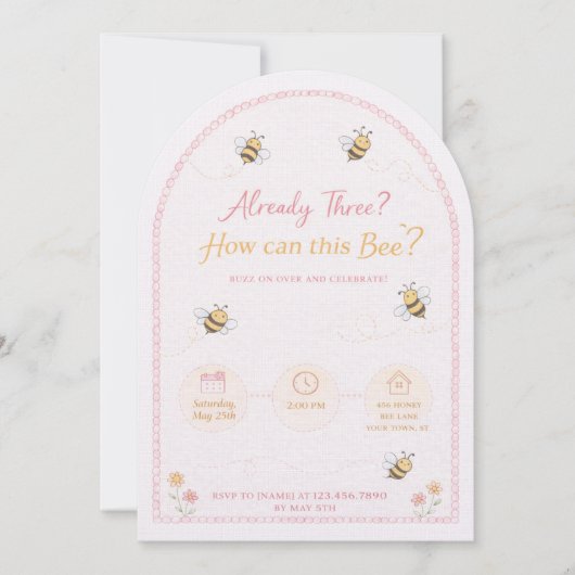 Invitation "Bumblebee" 3rd Birthday Invite (Devant)