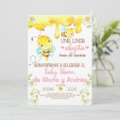 Invitation Bumblebee abejita baby shower invitation, espagnol (Debout devant)