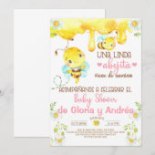 Invitation Bumblebee abejita baby shower invitation, espagnol (Devant / Derrière)