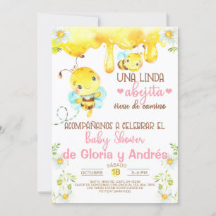 Invitation Bumblebee abejita baby shower invitation, espagnol