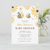 Invitation Bumblebee chic et Baby shower de tournesol (Debout devant)