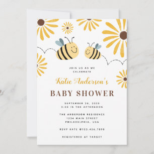 Invitation Bumblebee chic et Baby shower de tournesol