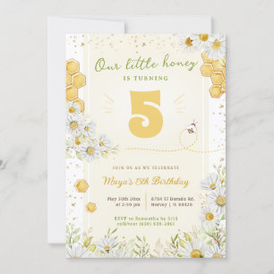 Invitation Bumblebee Fleur sauvage fête d'anniversaire fille 