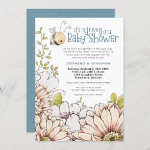 Invitation Bumblebee Florals Turquoise Drive à travers le Bab