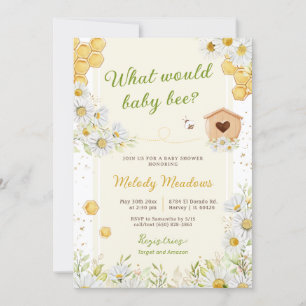 Invitation Bumblebee Sexe Révéler Baby shower d'abeilles Spri