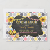 Invitation Bumblebee Sweet As Can Bee Girl Baby shower (Devant)