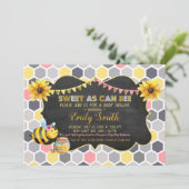 Invitation Bumblebee Sweet As Can Bee Girl Baby shower (Debout devant)