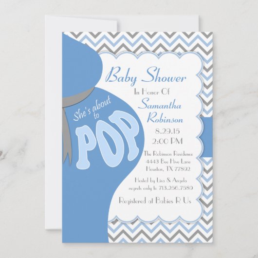 Invitation Bump du ventre, elle est sur le point de lancer un (Devant)