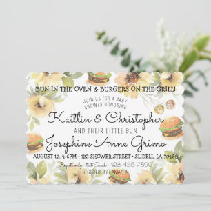 Invitation Bun au four et burgers sur le grill