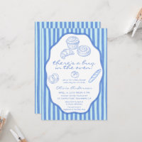 Bun au four rayures bleues Baby Shower