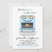 Invitation Bun Bleu Dans Le Baby shower Du Four (Devant)