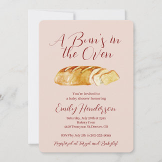 Invitation Bun dans la boulangerie du four Baby shower Invita