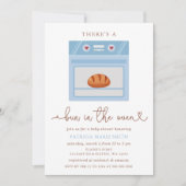 Invitation Bun Dans Le Baby shower Bébé Bleu Four (Devant)