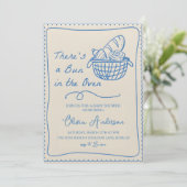 Invitation Bun in the Oven Baby Shower Hand Drawn Baking (Debout devant)