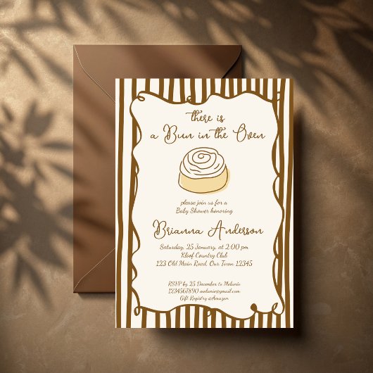Invitation Bun in the oven baking baby shower