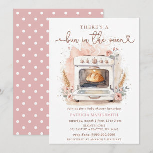 Invitation Bun In The Oven Fille Rose Baby Shower