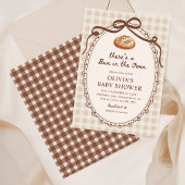 Invitation Bun in the Oven Gingham Sourdough Baby Shower