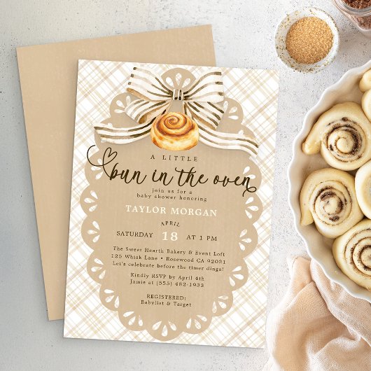 Invitation Bun in the Oven Neutral Bakery Baby Shower