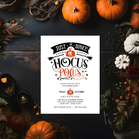 Invitation Bunch Hocus Pocus Halloween Bash Party DIGITAL