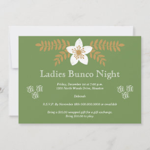 Invitation Bunco Bunko Décembre Fête
