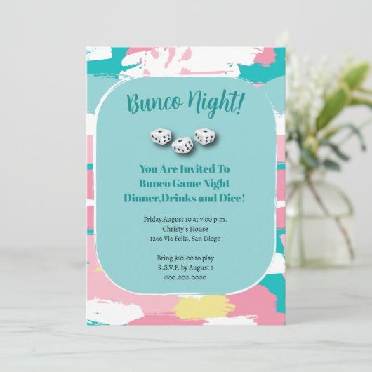 Invitation Bunco Game Party (Debout devant)