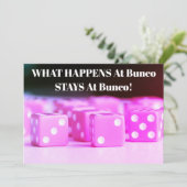 Invitation Bunco Girls Night Out Pink Dice Party (Debout devant)