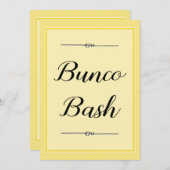 Invitation Bunco moderne - Bande Jaune élégant (Devant / Derrière)