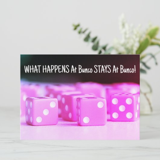 Invitation Bunco Pink Dice Party (Debout devant)