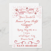 Invitation Bunco - Ruban et dés (Devant / Derrière)