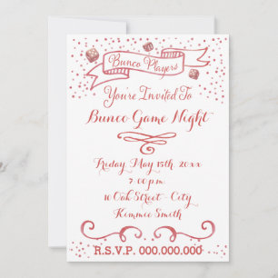 Invitation Bunco - Ruban et dés