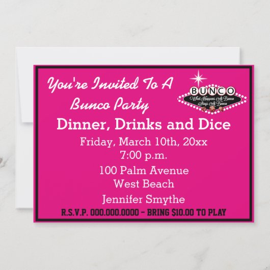 Invitation Bunco Style Vegas (Dos)