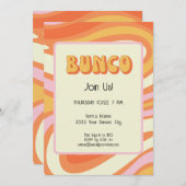 Invitation Bunco super rose et orange (Devant / Derrière)
