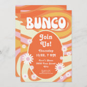 Invitation Bunco super rose et orange (Devant / Derrière)