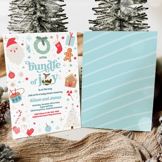 Invitation Bundle De Joy Blue Boy Baby shower D'Hiver