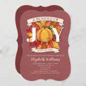 Invitation Bundle De Joy Fall Laisse Baby shower Citrouille (Devant / Derrière)