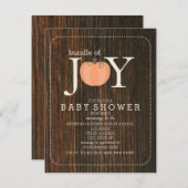 Invitation Bundle De Joy Wood Inspiré Citrouille Automne Baby (Devant / Derrière)