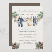 Invitation Bundle of Boy Baby Shower Winter Boy Shower (Devant / Derrière)
